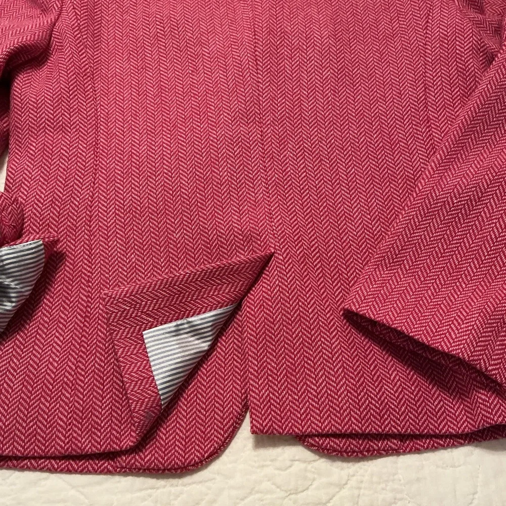 J. Crew Pink Herringbone Wool-Blend Fully Lined Women’s Blazer Size 6 - Picture 11 of 14